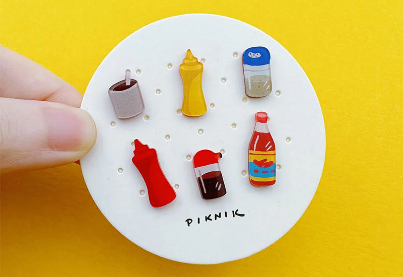 日日野餐 台灣小吃攤醬料6入組(別針)